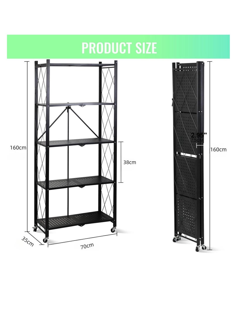 رف تخزين مطبخ قابل للطي 5 طبقات - Image 5