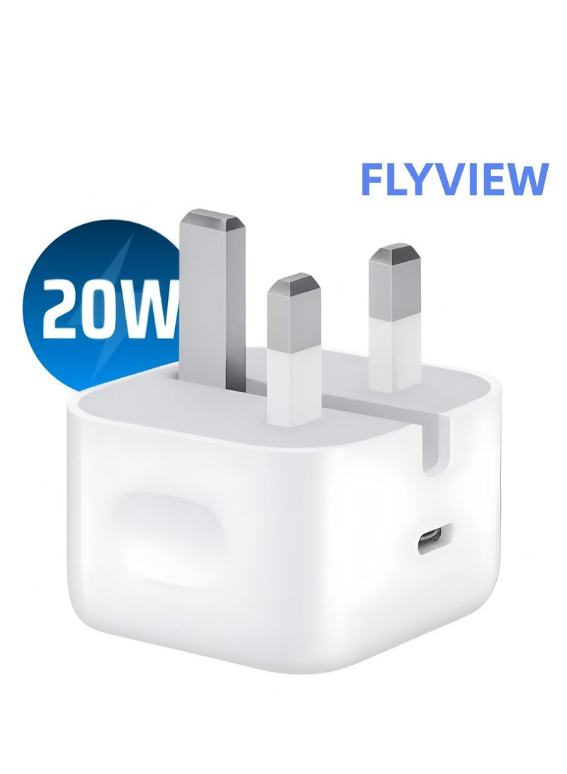 Flyview iPhone 20W Fast Charger | USB C Wall Fast Charger Compatible with iPhone 15/14/14 Pro/14 Pro Max/13/12/SE2020/11/XR/XS Max/X/iPad - Image 1