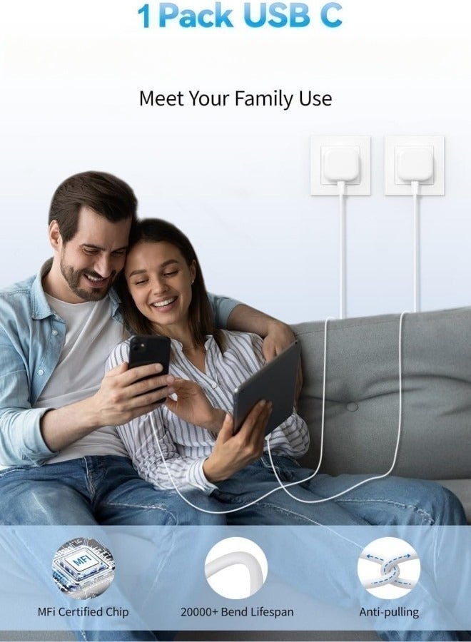 Flyview iPhone 20W Fast Charger | USB C Wall Fast Charger Compatible with iPhone 15/14/14 Pro/14 Pro Max/13/12/SE2020/11/XR/XS Max/X/iPad - Image 5