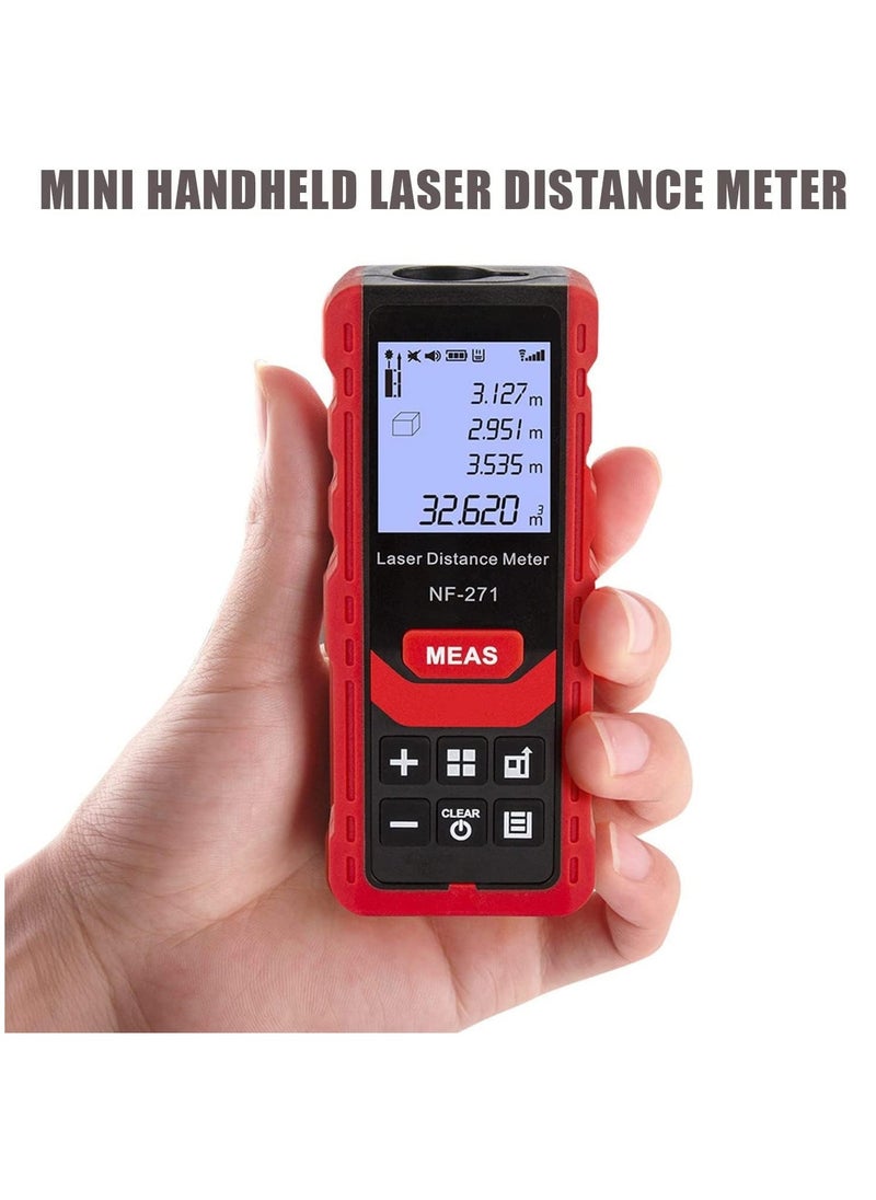Arabest Laser Distance Meter, 50M/165ft Portable Handheld Digital Laser Range Finder, M/in/Ft Unit Switching, Backlit LCD Display, Measure Distance, Pythagorean, Area and Volume  - Image 3