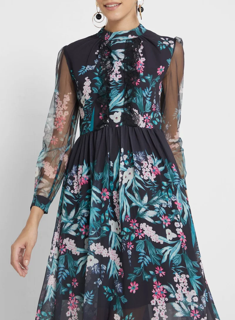 ELLA Floral Chiffon Dress