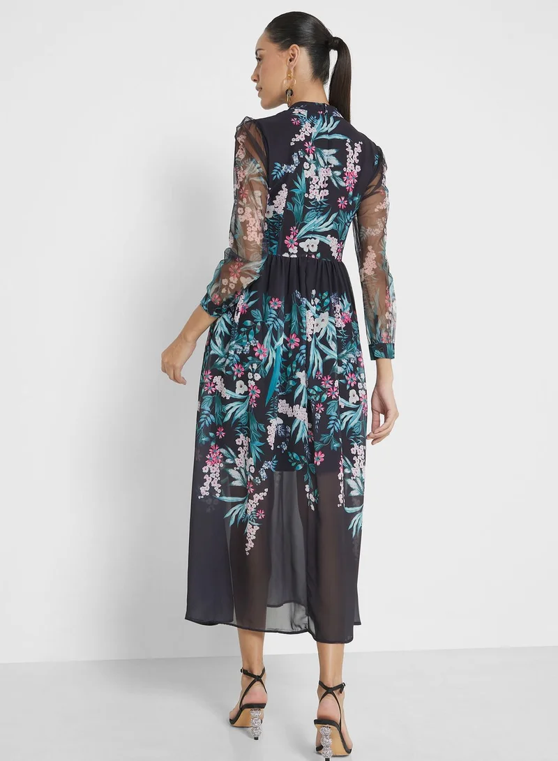 ELLA Floral Chiffon Dress