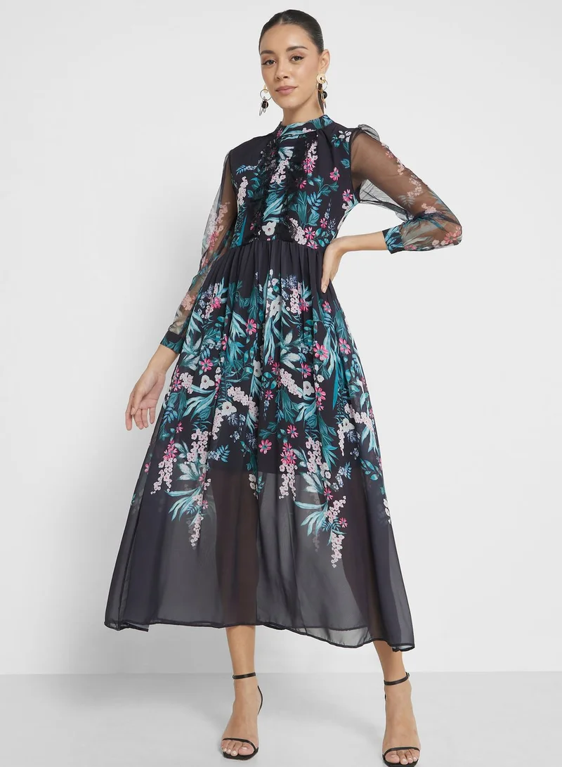 ELLA Floral Chiffon Dress
