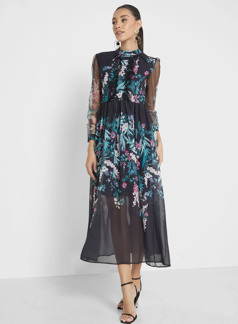 ELLA Floral Chiffon Dress