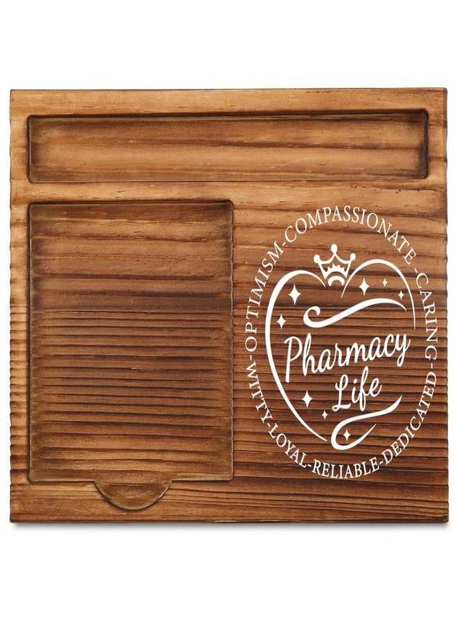 THRXOBN Pharmacy Life Wooden Sticky Note Holder - Heart-Themed Pharmacist Appreciation Desk Organizer, Thoughtful Gift for Pharmacy Staff, WSH37 - Image 1