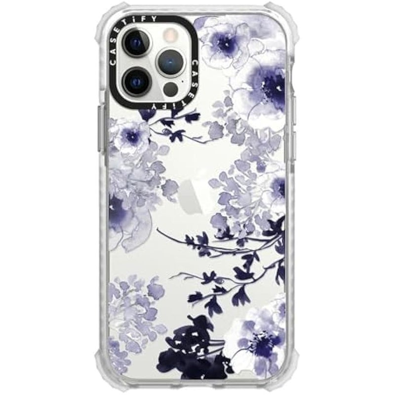 Casetify Ultra Impact Case for iPhone 12 / iPhone 12 Pro - Blue Spring - Clear Frost - Image 1