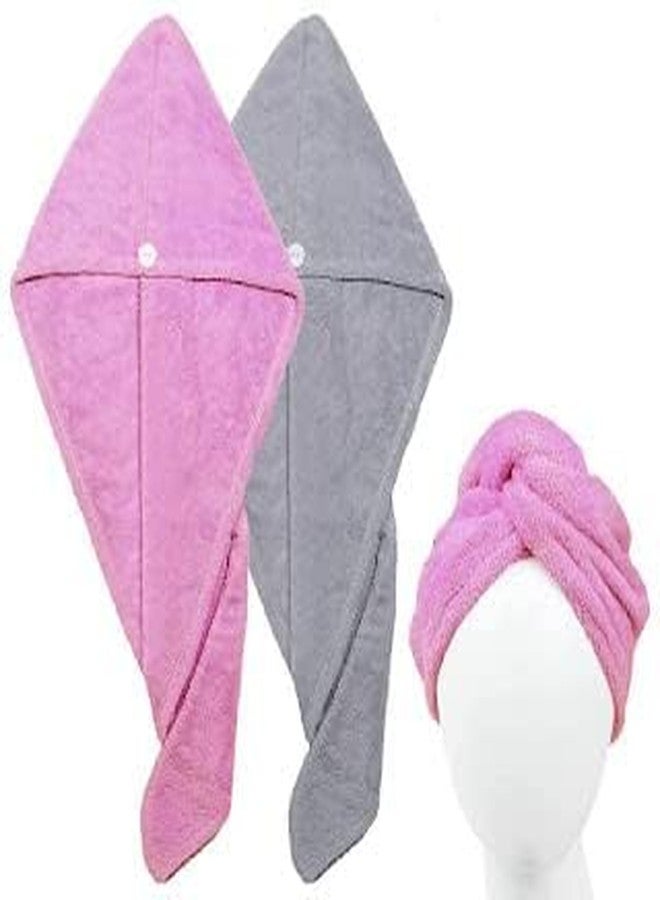 KERFORA Quick Turban Hair-Drying Absorbent Microfiber Towel/Dry Shower Caps/Bathrobe Hat/Magic Hair Wrap for Women (Multi Color)(Set of 1) - Image 2
