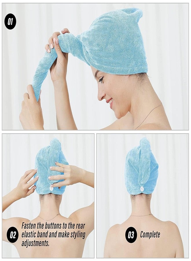KERFORA Quick Turban Hair-Drying Absorbent Microfiber Towel/Dry Shower Caps/Bathrobe Hat/Magic Hair Wrap for Women (Multi Color)(Set of 1) - Image 5