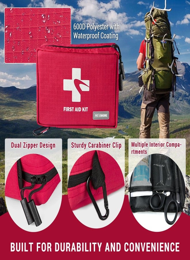 Pasenhome 300 Piece First Aid Kit, Compact Waterproof First Aid Bag with 9 Organized Compartments, Portable Emergency Supplies Kit for Outdoor, Camping, Hiking, Car, Home, Travel, Office - Image 3
