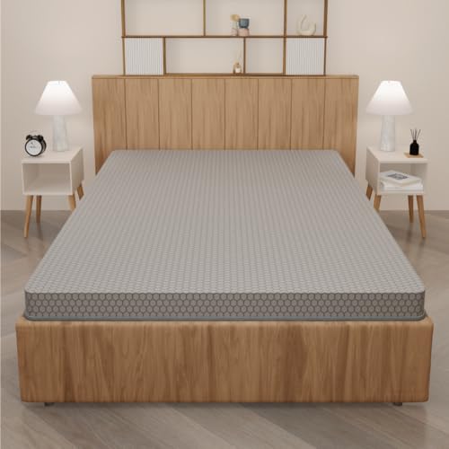 SleepyHug AirCell Ortho Spinex Essential 3 inch HR Foam Mattress | 3 Zones Support |5 Years Warranty | Back Pain Relief |Spine Alignment | King Bed Size Grey (LxWxH -72x72x3 Inch) - Image 1