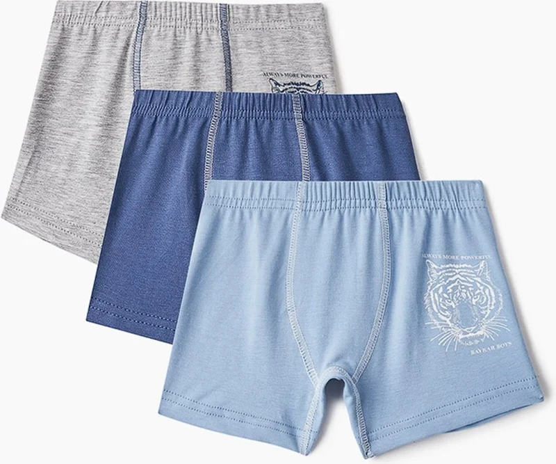 Baykar Boys Tiger Printed Boxer 3 Pack 3106 Blue