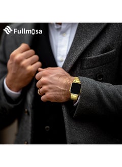 Fullmosa Fullmosa Metal Bands Compatible Apple Watch Strap 45mm 44mm 42mm, Steel Apple Watch Band with Case for iWatch Series Ultra 9 8 7 6 5 4 3 2 1 SE,42mm 44mm 45mm Golden [Watch NOT Included]  - Image 2