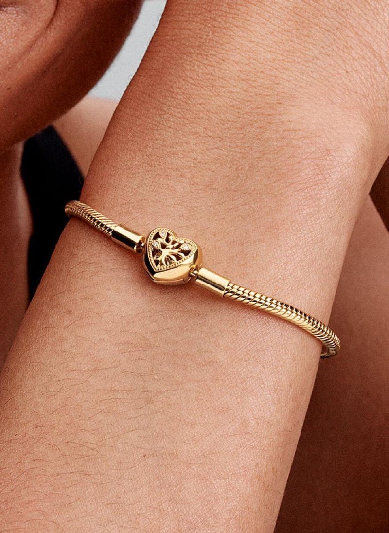 باندورا سوار سلسلة الثعبان بمشبك قلب شجرة العائلة - Image 1