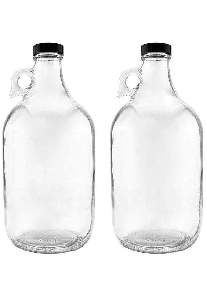 Home zone Glass Handled Jugs Half-Gallon Clear Pack of 2 - Image 2
