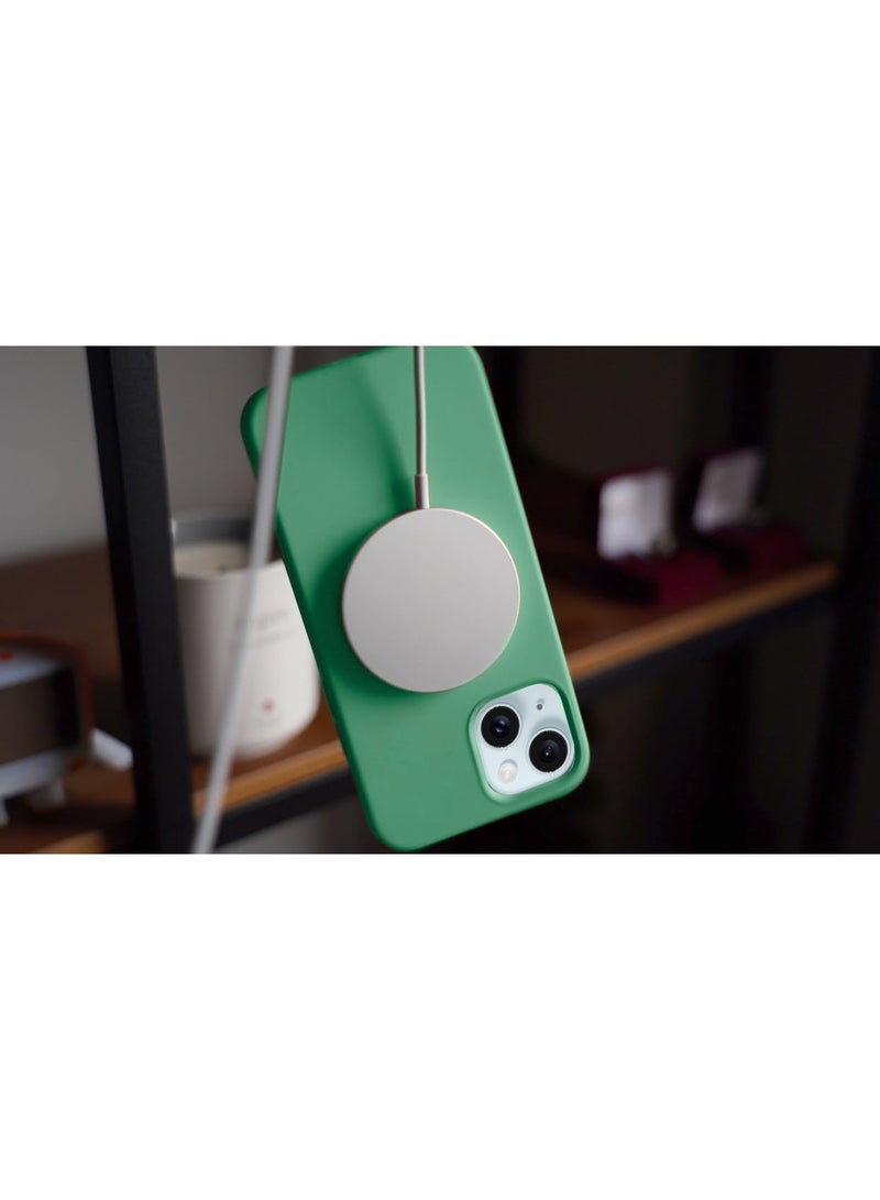 دبليو تيك غطاء حماية من السيليكون السائل الناعم مع MagSafe لهاتف Apple iPhone 15 2023 Spring Green - Image 5