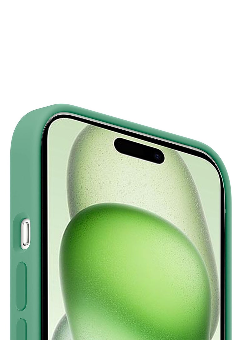 دبليو تيك غطاء حماية من السيليكون السائل الناعم مع MagSafe لهاتف Apple iPhone 15 2023 Spring Green - Image 4