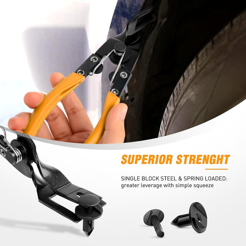 GOOACC Auto Trim Removal Tool Set 3Pcs No Scratch Pry Tool Kit with Storage Bag for Car Body Clips Door Panel Car Clips Dashboard Repair Yellow - Image 3