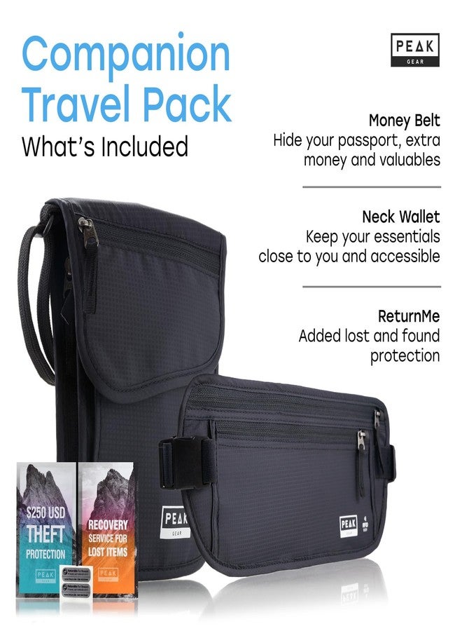 Peak Gear Travel Companion Combo - Hidden Travel Money Belt + Neck Wallet (Gray, Bundle) - Image 2