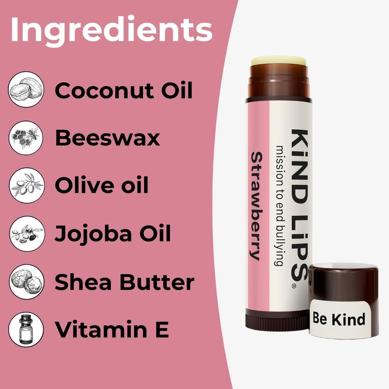 Kind Lips USDA Organic Lip Balm Variety 5 Pack – 100% Natural, Moisturizing Lip Care with Beeswax & Coconut Oil – Hydrating Lip Balm for Dry, Chapped Lips, Chapstick Best Lip Repair for Women, Men, Kids - Image 3
