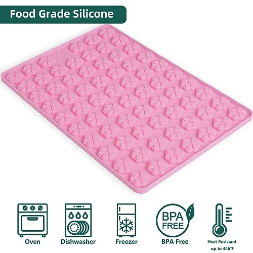 Amyandone Mini Paw Print Silicone Molds, 69 Cavities Food Grade Pawprint Mold for Chocolate, Candy, Jelly, Gummy, Dog Treats, Cake Décor, Snack Biscuits (with a Scraper) - Image 2