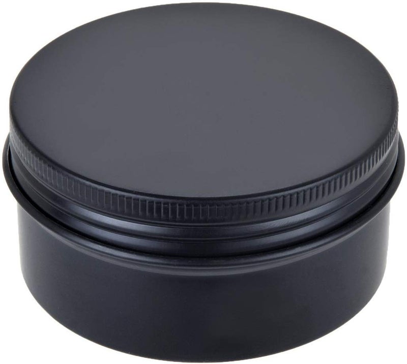 Healthcom 6 oz 12 Packs Black Round Aluminum Tin Cans Screw Top Metal Steel Tins Empty Slip Slide Cosmetic Sample Containers Storage Organization for Salve Crafts Spice Candles - Image 3