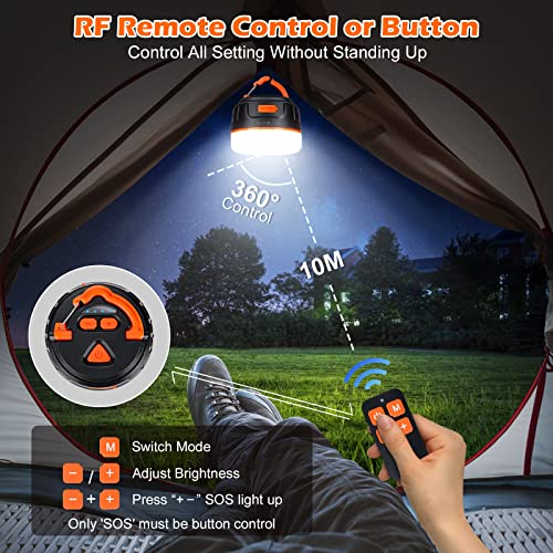 Sinvitron LED Camping Lantern Rechargeable,Tent Lights with Remote Control,1000LM Up to150H Running,5200mAh Camping Light, Emergency Light for Hurricane,Power Outages,Outdoor, Hiking, Home,Fishing - Image 2