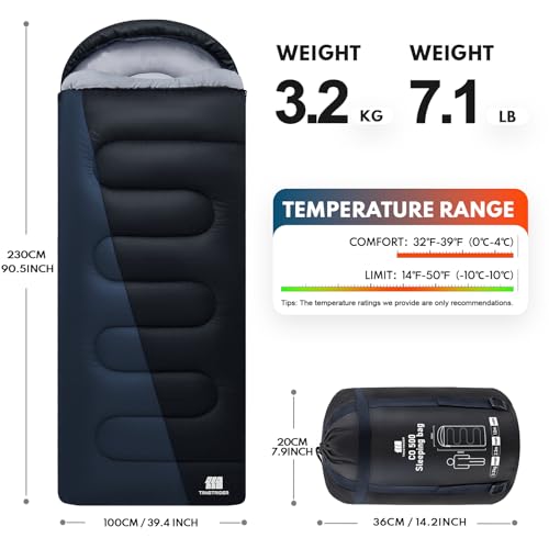 TANSTRIDER XXL Winter Sleeping Bags for Adults Cold Weather,Camping Sleeping Bag for Kids with Compression Sack,4 Season Camping Essentials Gear for Hiking,Traveling,Outdoor,Backpacking,Climbing - Image 2