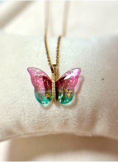 Rainbow Butterfly Pendant Necklace: Elegance and Whimsy in One, 18k gold plated
