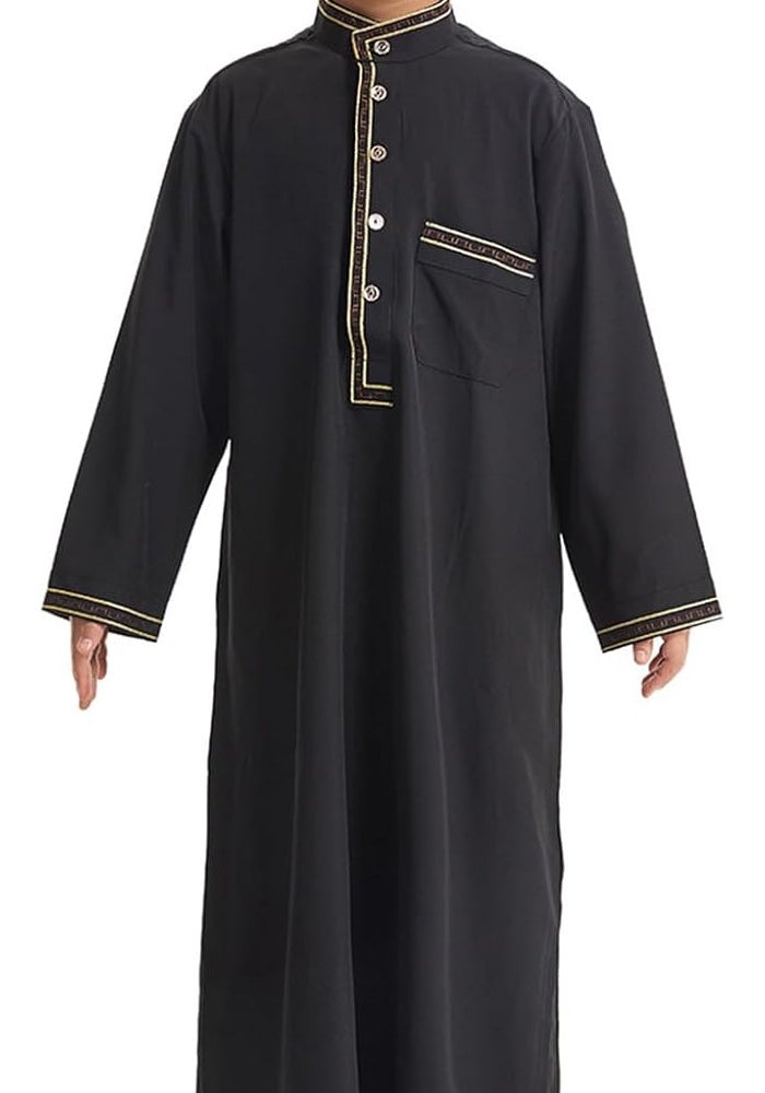 Generisch Arabian Thobe Muslim Thobe Long Sleeve Kaftan for Kids - Image 1