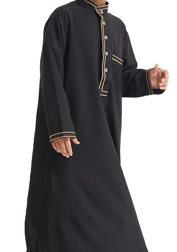 Generisch Arabian Thobe Muslim Thobe Long Sleeve Kaftan for Kids - Image 4
