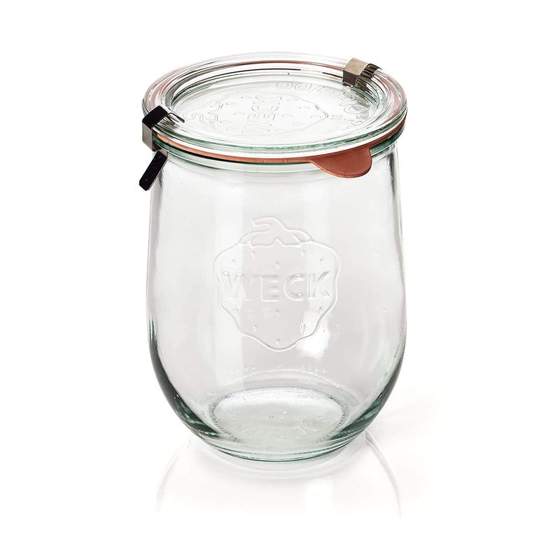 WECK - Sour Dough Starter Jars - Classic Glass Jars for Sourdough with Glass Lid - Tulip Jar with Wide Mouth 1 Liter Includes Cork Lid & Keep Fresh Cover (2 Pack) - Image 2