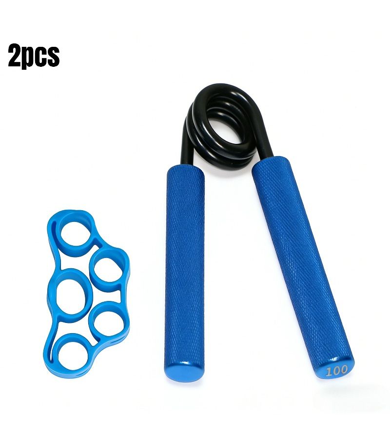 2 Pcs Hand Grip Strengthener And Five Finger Resistance Band Set For Gym Home Exercise - Image 1