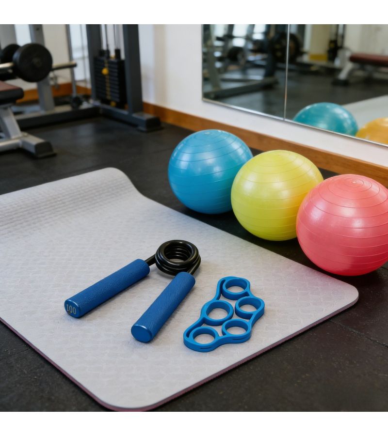 2 Pcs Hand Grip Strengthener And Five Finger Resistance Band Set For Gym Home Exercise - Image 5