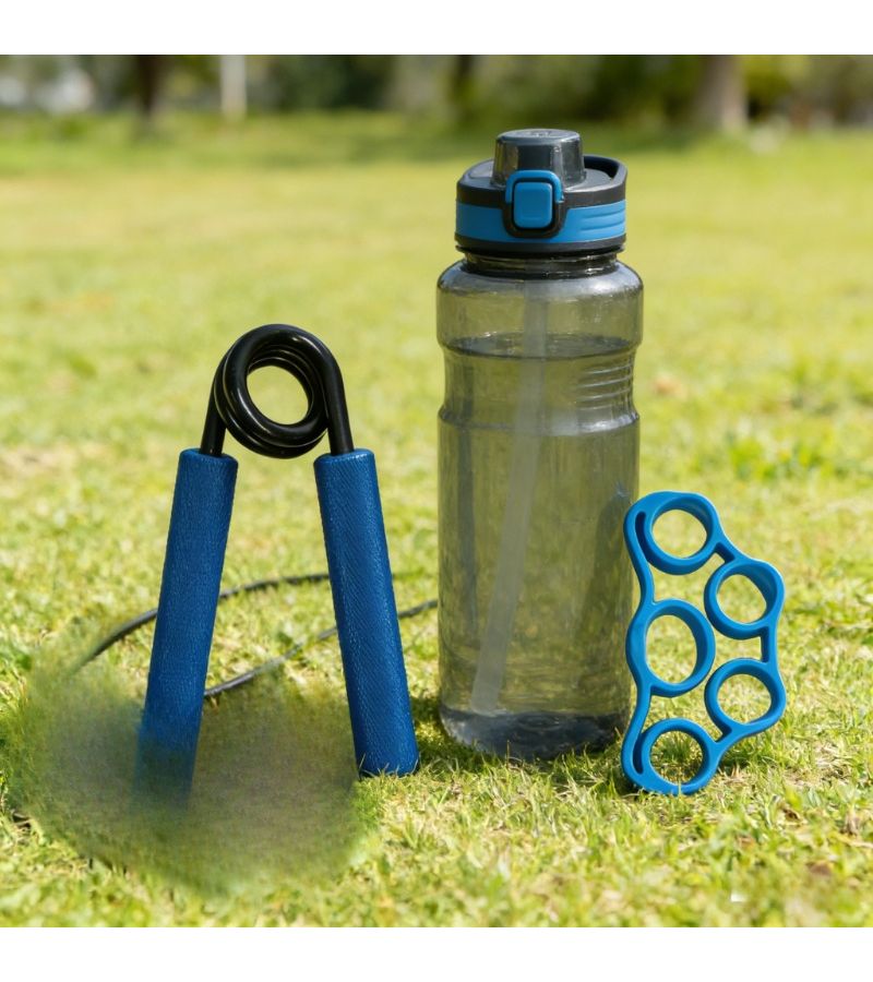 2 Pcs Hand Grip Strengthener And Five Finger Resistance Band Set For Gym Home Exercise - Image 4