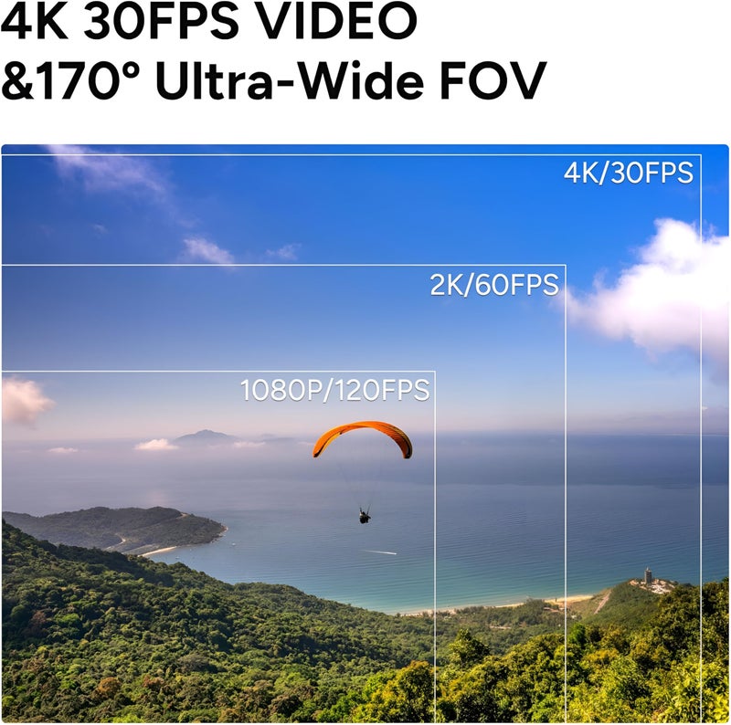 SJCAM C110 Plus 4K 20MP Pocket Action Camera With Wi-Fi | 6-Axis Gyro,170° FOV,Wifi,98Ft Underwater Waterproof Suitable For Vlogging And Live Streaming,Built-In Speaker&Mic,With Helmet Mount Kit,Black - Image 4