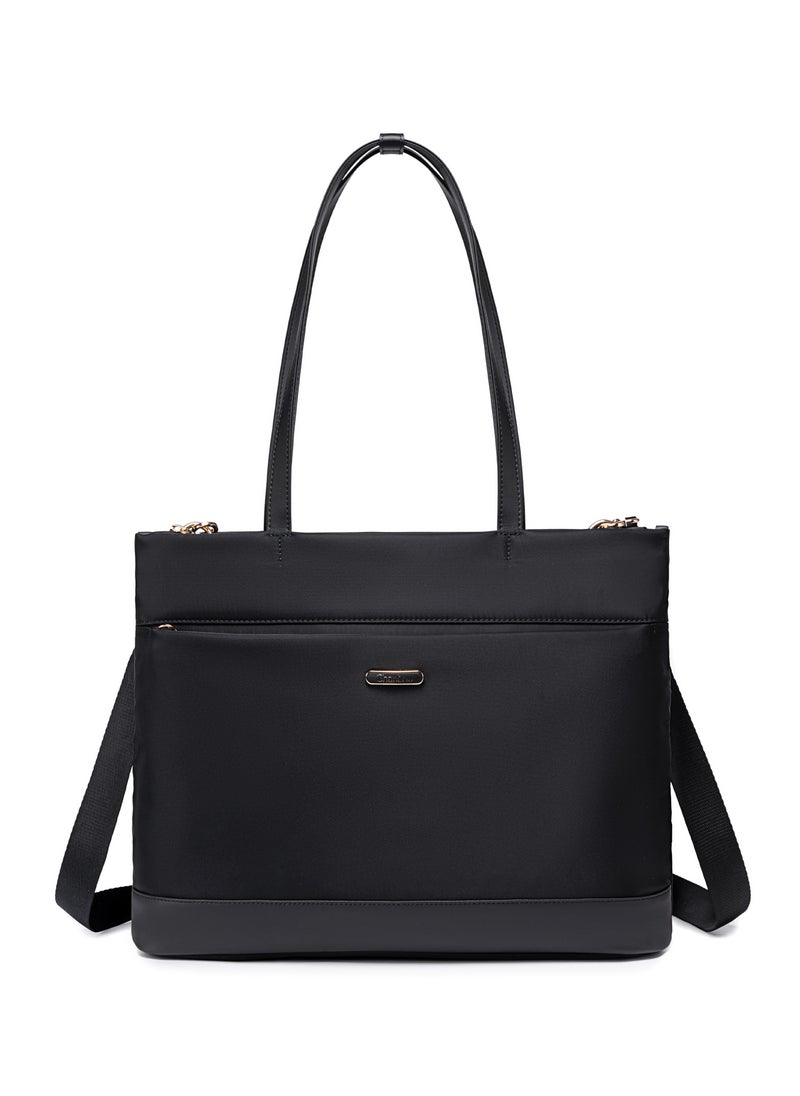 Chantria Premium Lightweight Laptop Hand Bag for Women Water Resistant Multifunctional Laptop Sling Bag with Multiple Pockets for Casual/Work/College/ School, CB00789-Black  - Image 2