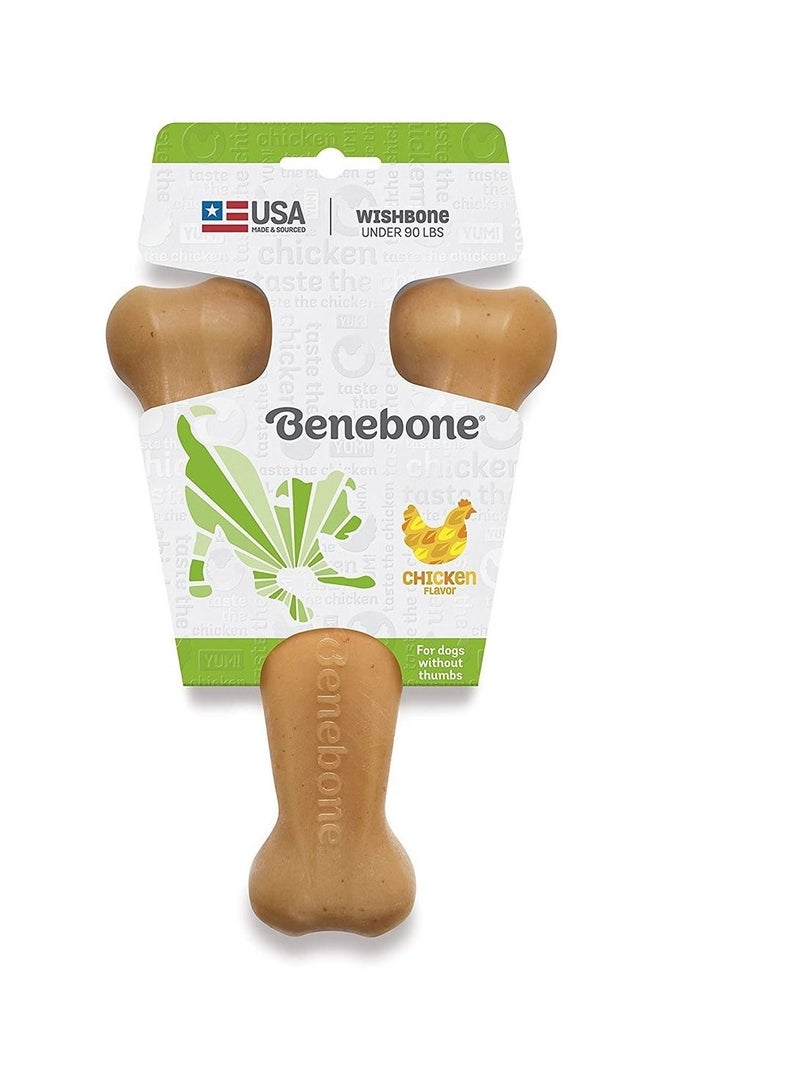 Benebone Wishbone Dog Chew Playing Toy Chicken Brown Medium - Image 3