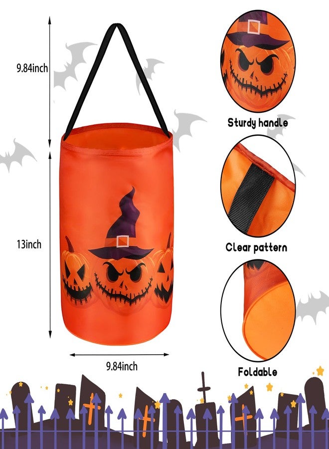 ATFUNSHOP Halloween Trick or Treat Bags with LED Lights - 3 PCS13x10 Inch Glow in the Dark Buckets for Kids - Image 3