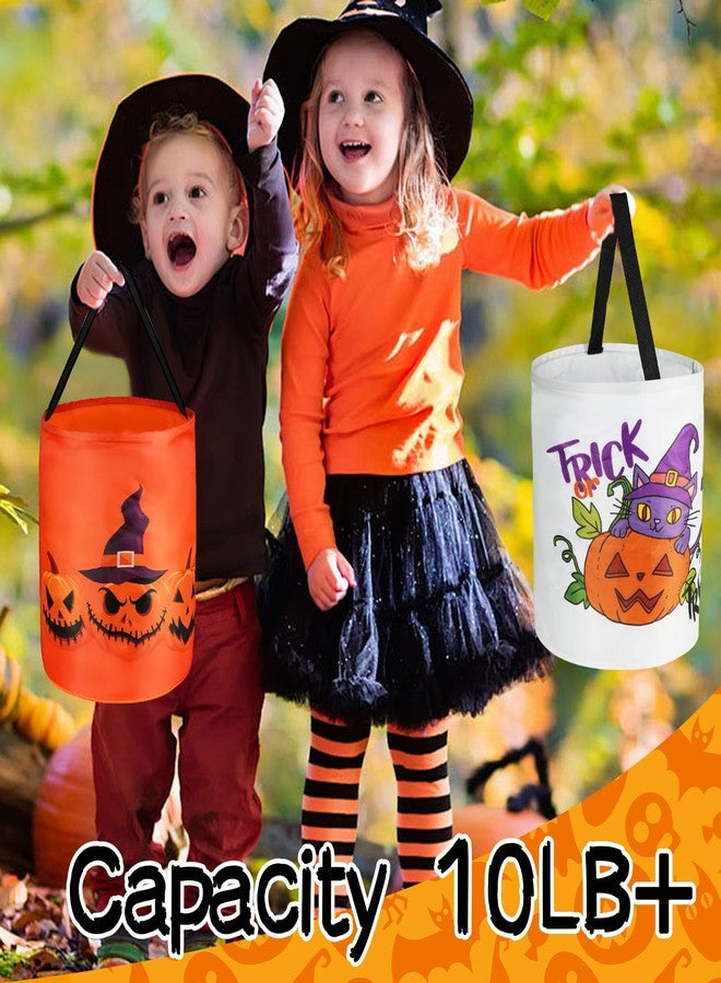 ATFUNSHOP Halloween Trick or Treat Bags with LED Lights - 3 PCS13x10 Inch Glow in the Dark Buckets for Kids - Image 4