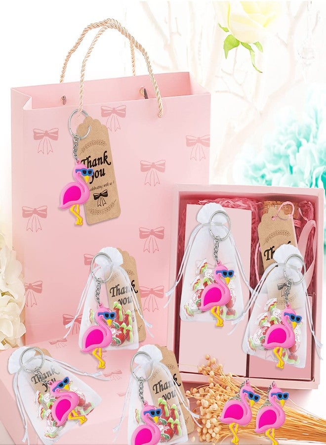 Elecrainbow 24 Pack Pink Flamingo Keyring Pack Party Favor for Flamingo Lover, Guest Return Gift, Hawaii Themed Party, Baby Shower, Birthday - Image 5