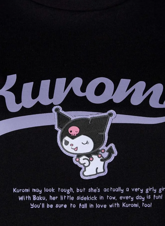 SP Characters Cotton T shirt with Kuromi Print