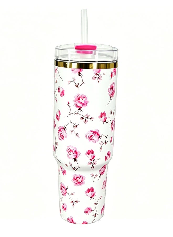 Beauenty Stainless Steel Vacuum Insulated Tumbler with Lid and Handle, for Coffee, Tea, Latte, ice water, and other beverages - Image 1