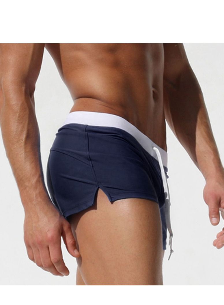 Loquat Men's Boxer Swim Shorts Stylish Back Pocket Design Beach Breathable Beach Shorts Swimwear - Image 1