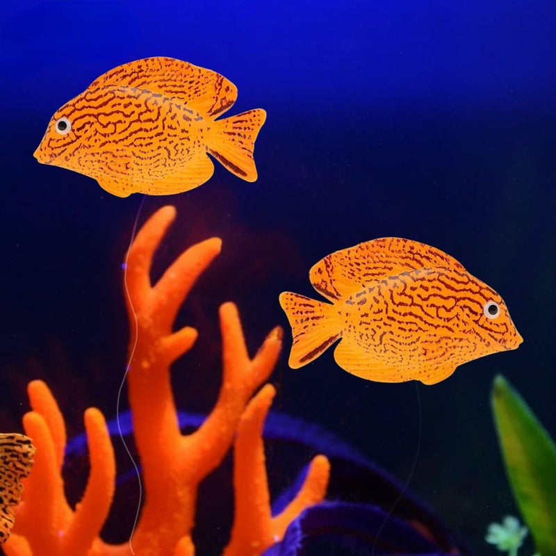 VAYINATO ® 2 Pcs Artificial Silicon Floating Simulating Fake Fish for Aquarium Fish Tank Decorations | Looks Like Real Fish | No Harm to Fish | No Colour Fade (Marine Fish) by Petzlifeworld - Image 1