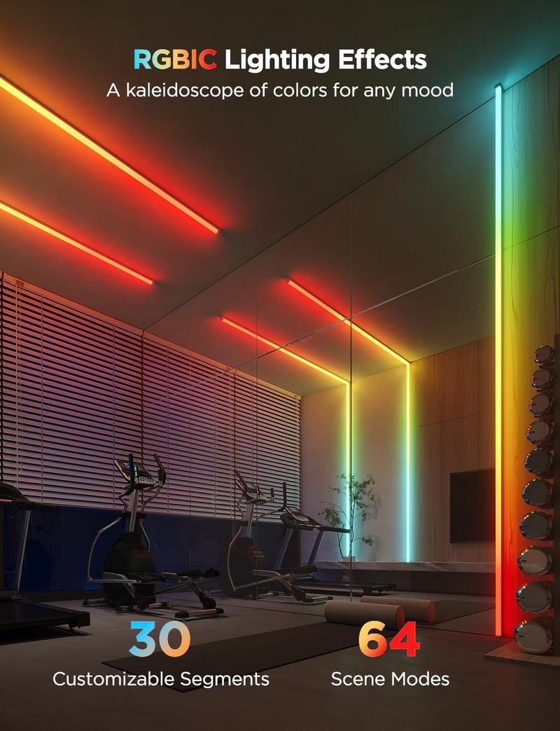 Govee RGBIC LED Strip Lights 9.8ft with Covers, Smart LED Lights Work with Alexa and Google Assistant, Diffuser Channel with LED Lights for Bedroom, Skirting Lines, Studio, Cabinet - Image 5