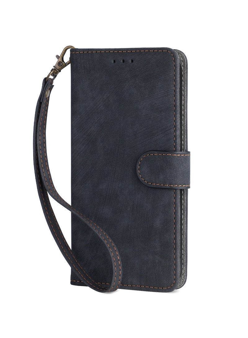 For Infinix Hot 60 Pro Plus Flip Cover with Detachable Lanyard, PU Leather Full Body Protection Shockproof Flip Mobile Phone Case, RFID Anti-theft Brush Folio Wallet Case - Image 4