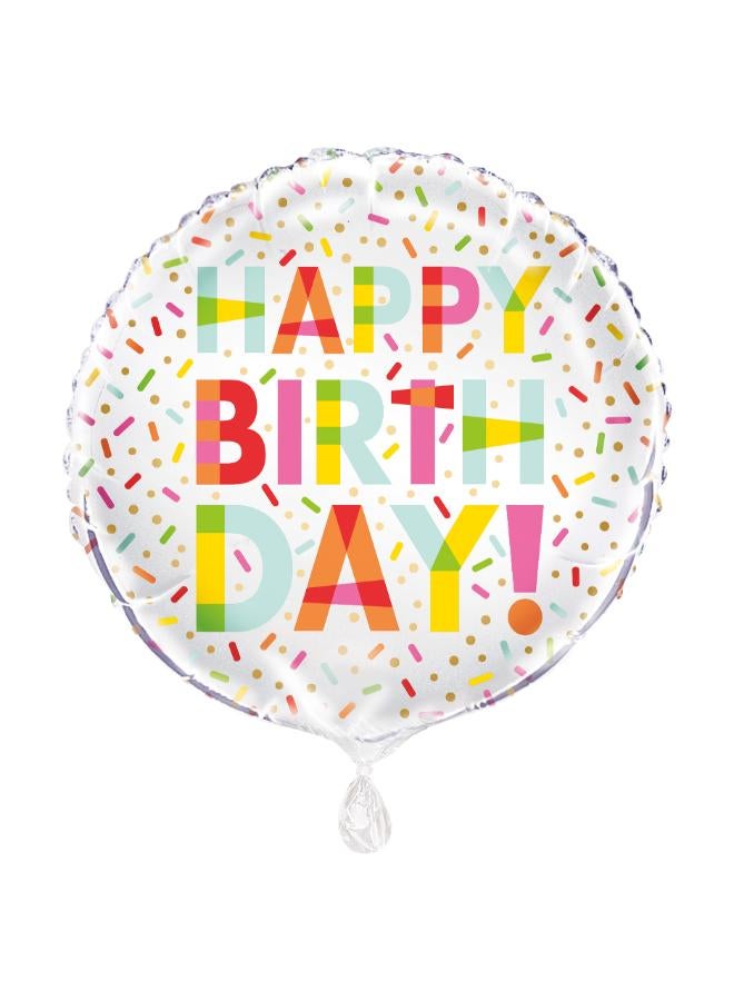 Unique بالون هيليوم فويل "عيد ميلاد سعيد" لحفلة الدونات - 18" - Image 2