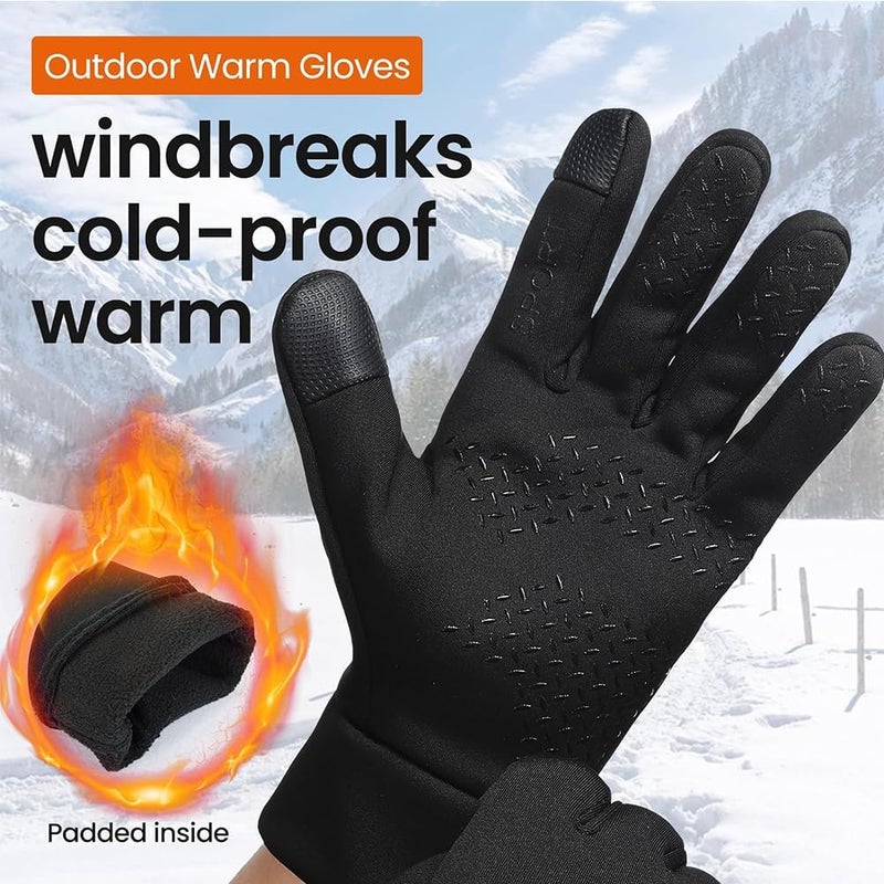 LINJIE Winter Gloves, Waterproof Touch Screen Anti-Slip And Freezing Gloves,Winter Thermal Warm Gloves for Men and Women, for Driving, Cycling, Hiking, Skating. - Image 2