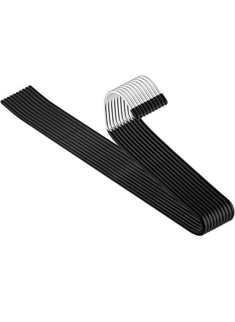 10 Pack Non Slip Trouser Hangers - Durable Anti-Rust Metal Coat Hangers for Pants - Space Saving Open Ended Clothes Hangers