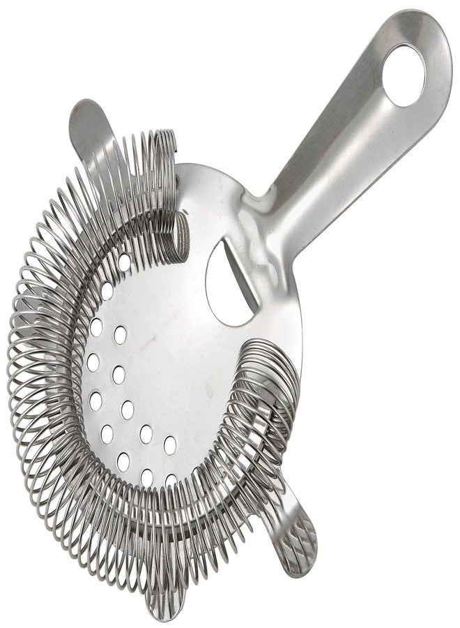 HUNCHA Stainless Steel Cocktail Drink Strainer for Home Bar and Professional Bartenders, Prong Bar Strainer, Bartenders Mixologists Drinking Water Filtering with Wire Spring, Silver, Pack of 1 - Image 1